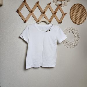 Stella McCartney Cutout Detail Dark Grey Chain Short Sleeve T-Shirt Size 38